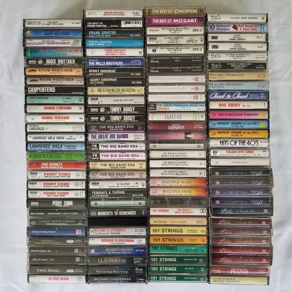 Vintage Cassette LOT 112 Tapes Classic Music 1940 1950 1960 Opera Big Band Piano